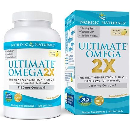 Nordic Naturals Ultimate Omega 2X Lemon Flavor 2150Mg Omega-3 180 Soft Gels