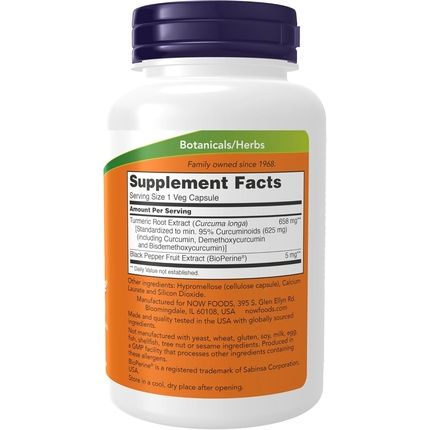 Now Supplements Turmeric Curcumin With Bioperine Immune System Support