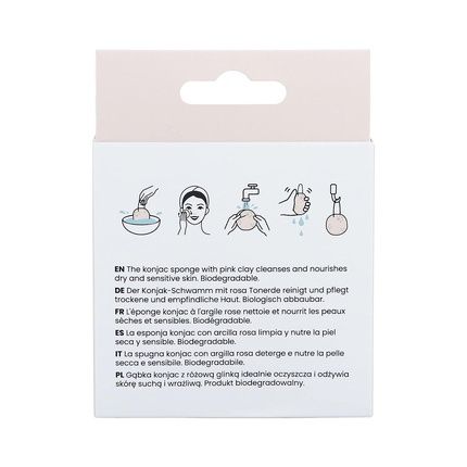 T4B Ilu Konjac Makeup Sponge With Cord - Pink - Image 3