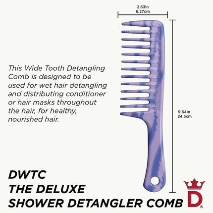 Denman Wide Tooth Hair Comb Shower Brush For Detangling All Hair Types
