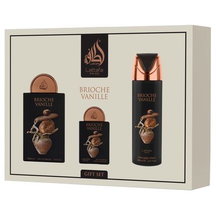 Lattafa Pride Brioche Vanille Giftset Eau De Parfum 100Ml + 20Ml + Deodorant 200Ml Unisex Fragnance
