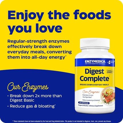 Enzymedica Digest Complete Digestive Enzyme Formula 30 Capsules - Image 3