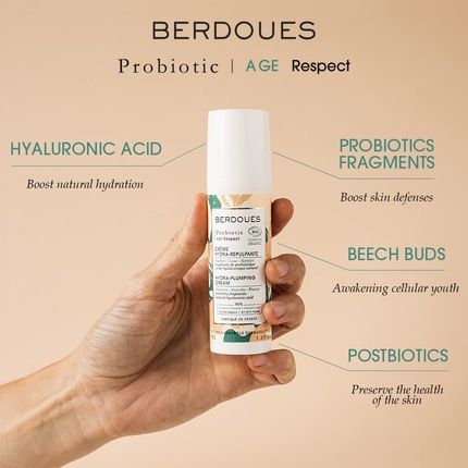 Berdoues Age Respect Hydra Plumping Cream Organic Anti Aging Skincare Treatment 1.69 Fl.Oz.