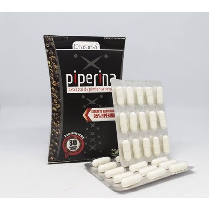 Piperine 60 Capsules - Weight Loss Capsules 95% Black Pepper Extract Drasanvi