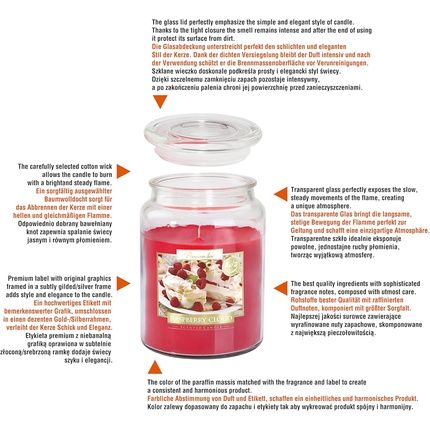 Large Fruity Candle In Jar With Lid 9.9Cm Diameter 14Cm Height