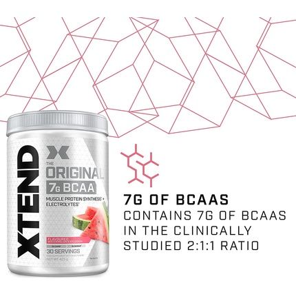 Xtend Original Bcaa Powder Watermelon Explosion 7G Bcaas + Electrolytes For Recovery 30 Servings - Image 3