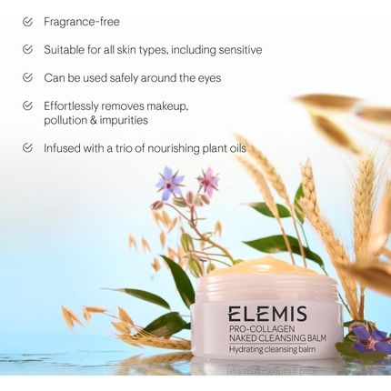 Elemis Pro-Collagen Cleansing Balm 3In1 Melting Facial Cleanser With 9 Nourishing Essential Oils 100G