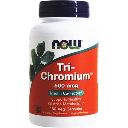Now Foods Tri-Chromium 500Mcg Vegetarian Capsules 180 Count
