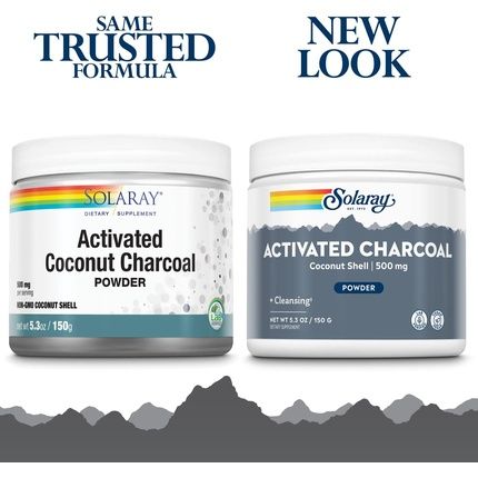 Solaray Activated Coconut Charcoal Powder 500Mg Healthy Inner Cleansing & Digestive Tract Support - 300 Servings - Image 3