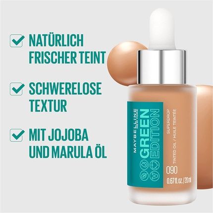 Maybelline New York Lightweight Serum Foundation Green Edition Superdrop Tinted Dry Oil No.55 - Image 3