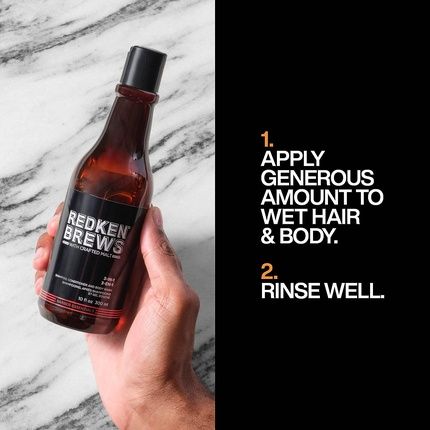 Redken Brews Men'S 3-In-1 Shampoo Cleanse And Soften Hair And Skin 300Ml - Image 3