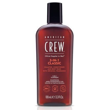 American Crew 3-In-1 Shampoo, Conditioner & Body Wash For Men 3.3 Fl Oz Fresh