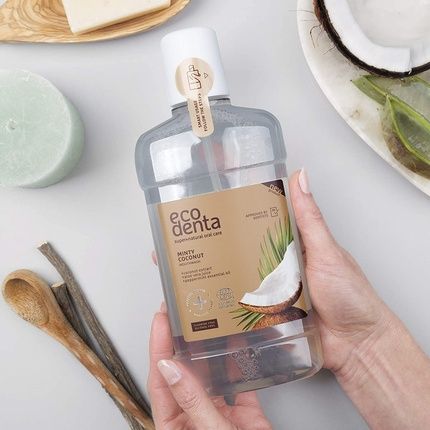 Ecodenta Fluoride Free Mouthwash Alcohol Free Certified Organic Minty Coconut Mouth Wash For Bad Breath 500Ml - Image 3