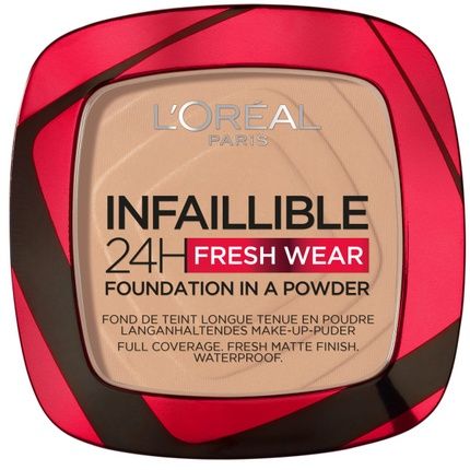 L'Oreal Infallible 24H Fresh Wear Foundation In A Powder Long-Lasting Face Foundation In Powder 120 Vanilla 9G