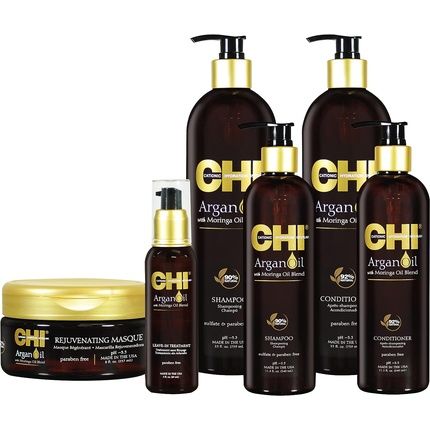 Chi Argan Oil Shampoo With Moringa Blend Rejuvenating Hair Shampoo 340Ml