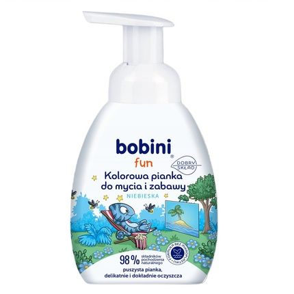 Bobini Fun Colorful Washing And Playing Foam Blue 300Ml