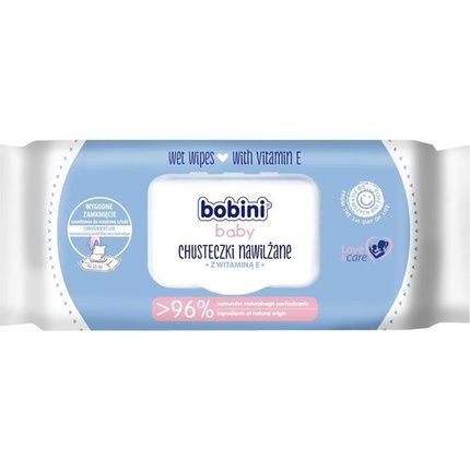 Bobini Baby Wipes Moistened With Vitamin E For Children And Babies 60Pcs