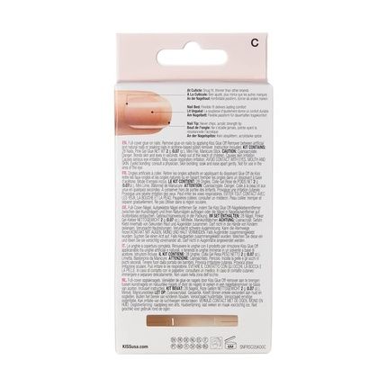 Kiss Salon Acrylic Nude French Nails Beige 28 Pieces