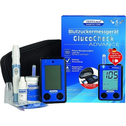 Testamed Glucocheck Advance Blood Glucose Meter With Test Strips And Lancet Device - Optional Voice Output - Image 3