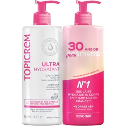 Topicrem Ultra-Moisturizing Body Milk 500Ml - Pack Of 2