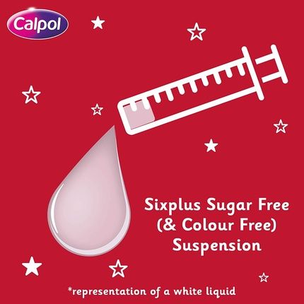 Calpol Sixplus Suspension Sugar Free Strawberry Flavour 6+ Years, 80 Ml