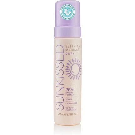Sunkissed Self Tan Mousse Dark 200Ml 95% Natural