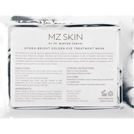 Mz Skin Hydra-Bright Golden Eye Treatment Eye Mask Anti-Aging And Hydrating With Hyaluronic Acid And Collagen - Image 3