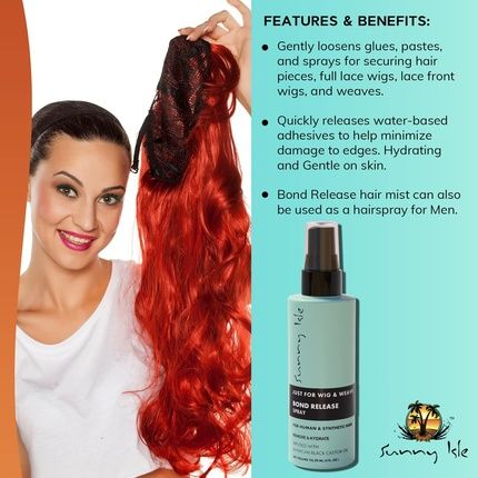 Sunny Isle Just For Wig, Weave, Braid & Extensions Bond Release Spray 4Oz