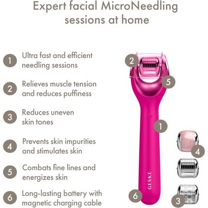 Geske Smartappguided Microneedle Face Roller 9 In 1 Electric Derma Roller