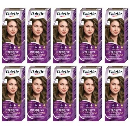 Schwarzkopf Palette Intensive Color Creme 7-1 Ash Medium Brown - Pack Of 10 - Image 4