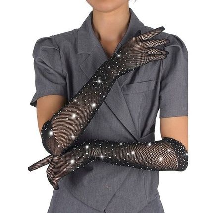 Subblime 957469 Shine Transparent Gloves Black S/M