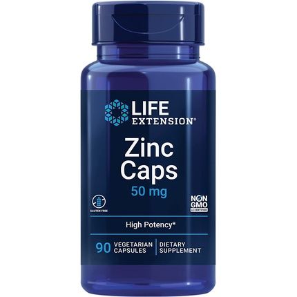 Life Extension Zinc Caps 50Mg Immune Support And Bone Health Supplement 90 Vegetarian Capsules