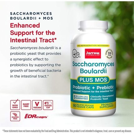 Jarrow Saccharomyces Boulardii + Mos 5 Billion Per Capsule, 90 Vegan Capsules - Image 3