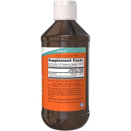 Now Liquid Magnesium With Trace Mineral Nervous System Support 8Oz