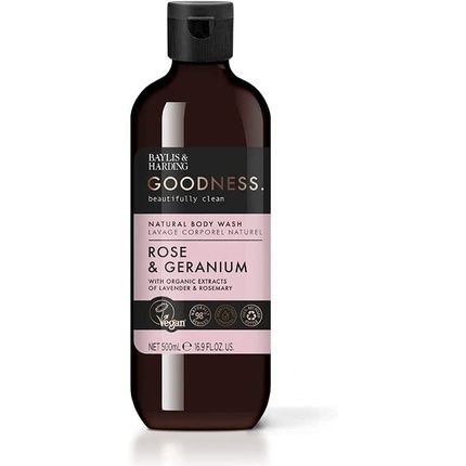 Baylis & Harding Goodness Rose & Geranium Body Wash 500Ml