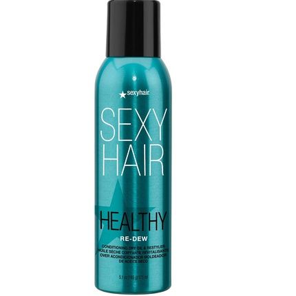 Sexyhair Healthy Re-Dew Conditioning Dry Oil And Restyler 5.1 Oz - Moisture Smoothness Manageability And Shine - Tames Frizz - All Hair Types