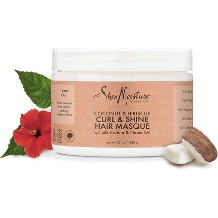 Shea Moisture Coconut And Hibiscus Curl And Shine Hair Masque 12Oz - Image 3