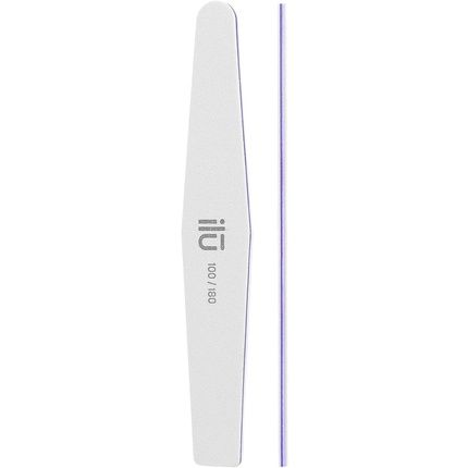 T4B Ilu Double-Sided White Nail File For Manicure And Pedicure Trapezoid Shape 100/180 Grit