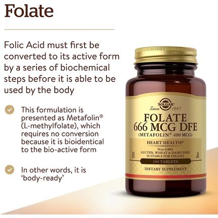 Solgar Folate 400Ug Tablets - Food Supplement For Pregnancy And Conception - Wellbeing For Men And Women - Vegan - Image 3