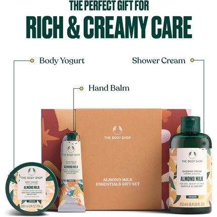 The Body Shop Almond Milk Essentials Gift Set Shower Cream 250Ml Body Yogurt