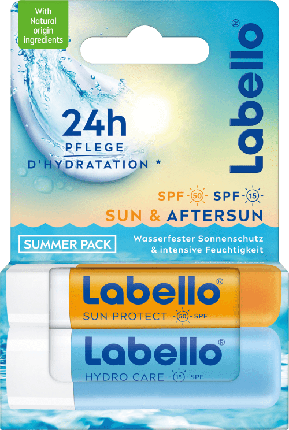 Labello Lip Care Stick Sun Hydro Aftersun Summer Mix Set - 2 X 48 Grams
