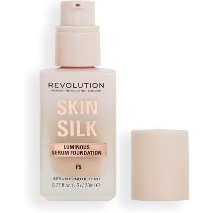 Makeup Revolution Skin Silk Serum Foundation Light To Medium Coverage With Hyaluronic Acid 23Ml F5
