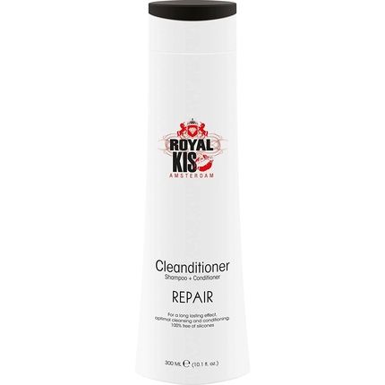 Royal Kis Repair Cleanditioner 2 In 1 Shampoo And Conditioner 300Ml For Damaged And Chemically Treated Hair With Keratin - Silicone Free