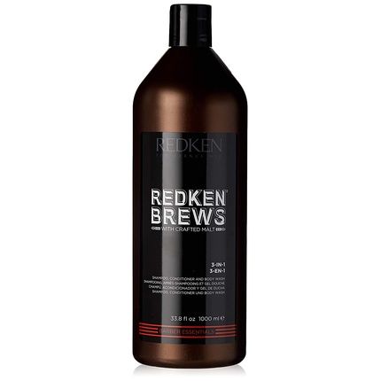 Redken Brews 3-In-1 Shampoo Conditioner And Bodywash 1000Ml