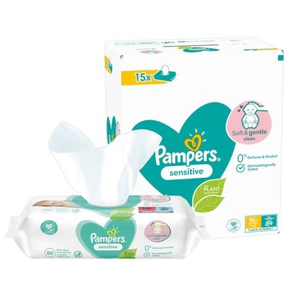 Pampers Sensitive Wet Wipes 15X80