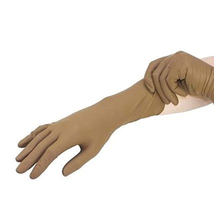 Manutex Powder-Free Cauchouc Gloves Rolled Edge Extra Long Cuff