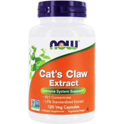 Now Cat'S Claw Extract 10:1 Concentrate 1.5% Standardized Extract 120 Veg Capsules