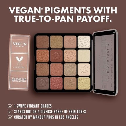 Nyx Professional Makeup Ultimate Shadow Palette 16 Vibrant True-To-Pan Eyeshadow Shades Metallics Shimmers Colours And Nudes In Pressed Pigments Vegan Warm Neutrals 0.8G