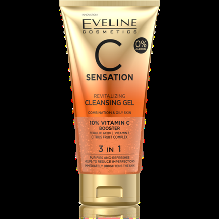 Eveline C Sensation Revitalizing Cleansing Wash Gel 3In1 For Oily And Combination Skin
