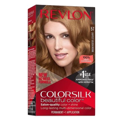 Revlon Colorsilk Beautiful Color Permanent Hair Color 57 Lightest Golden Brown 1 Each